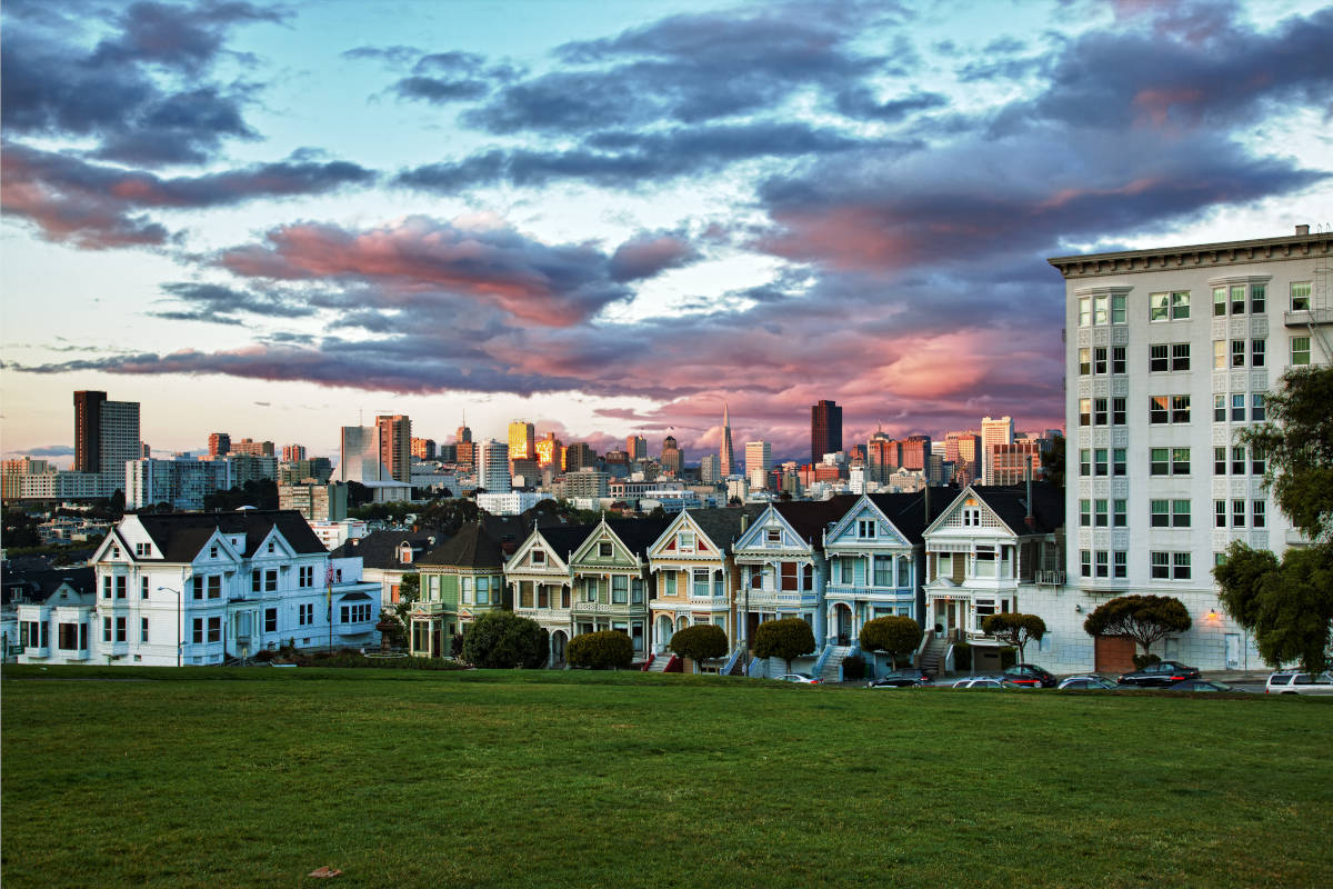 San Francisco skyline from Alamo Square