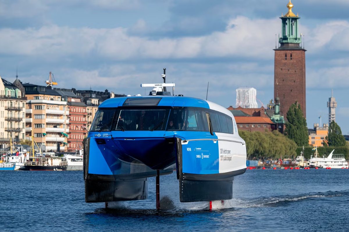 World’s first electric hydrofoil ferry takes off in Stockholm