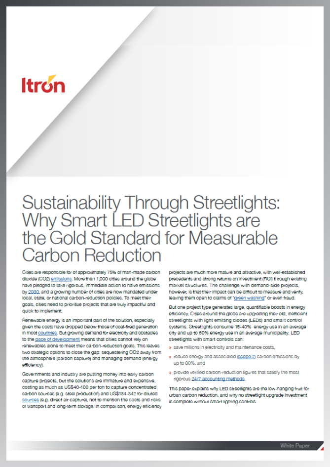 White Paper: Smart LED streetlights - the gold standard for measurable carbon reduction