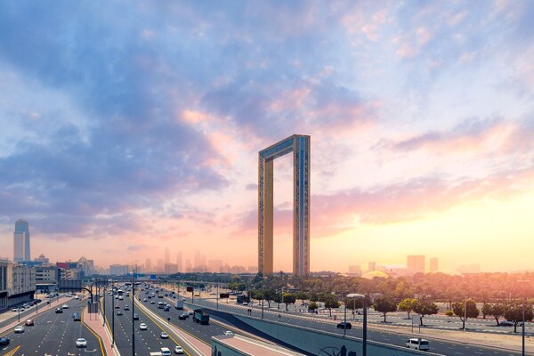 Dubai roads and sunset smart cities Adobe