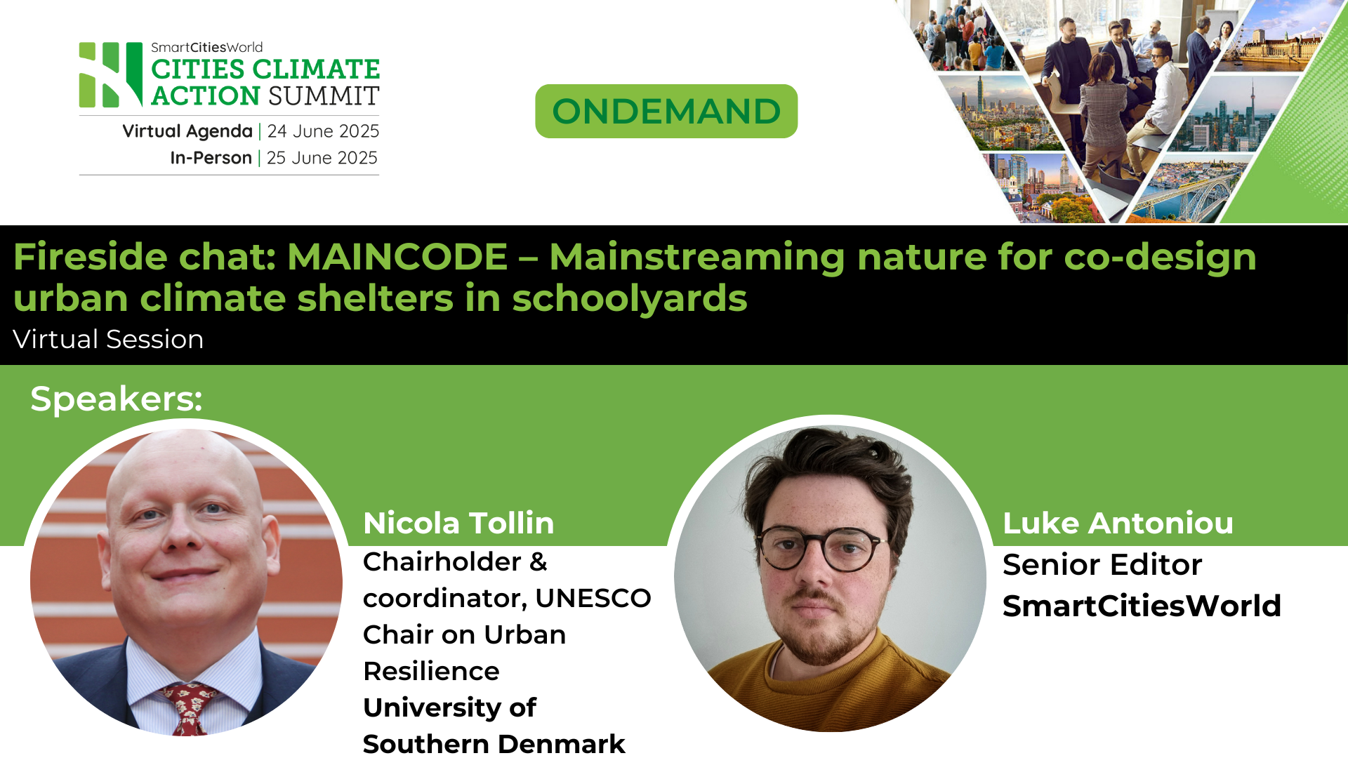 OnDemand Fireside chat: MAINCODE &ndash; Mainstreaming nature for co-design urban climate shelters in schoolyards