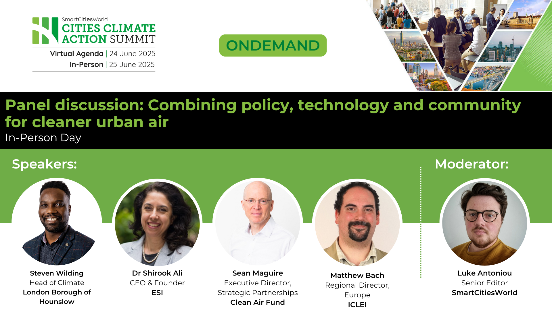 OnDemand Panel discussion: Combining policy, technology and community for cleaner urban air