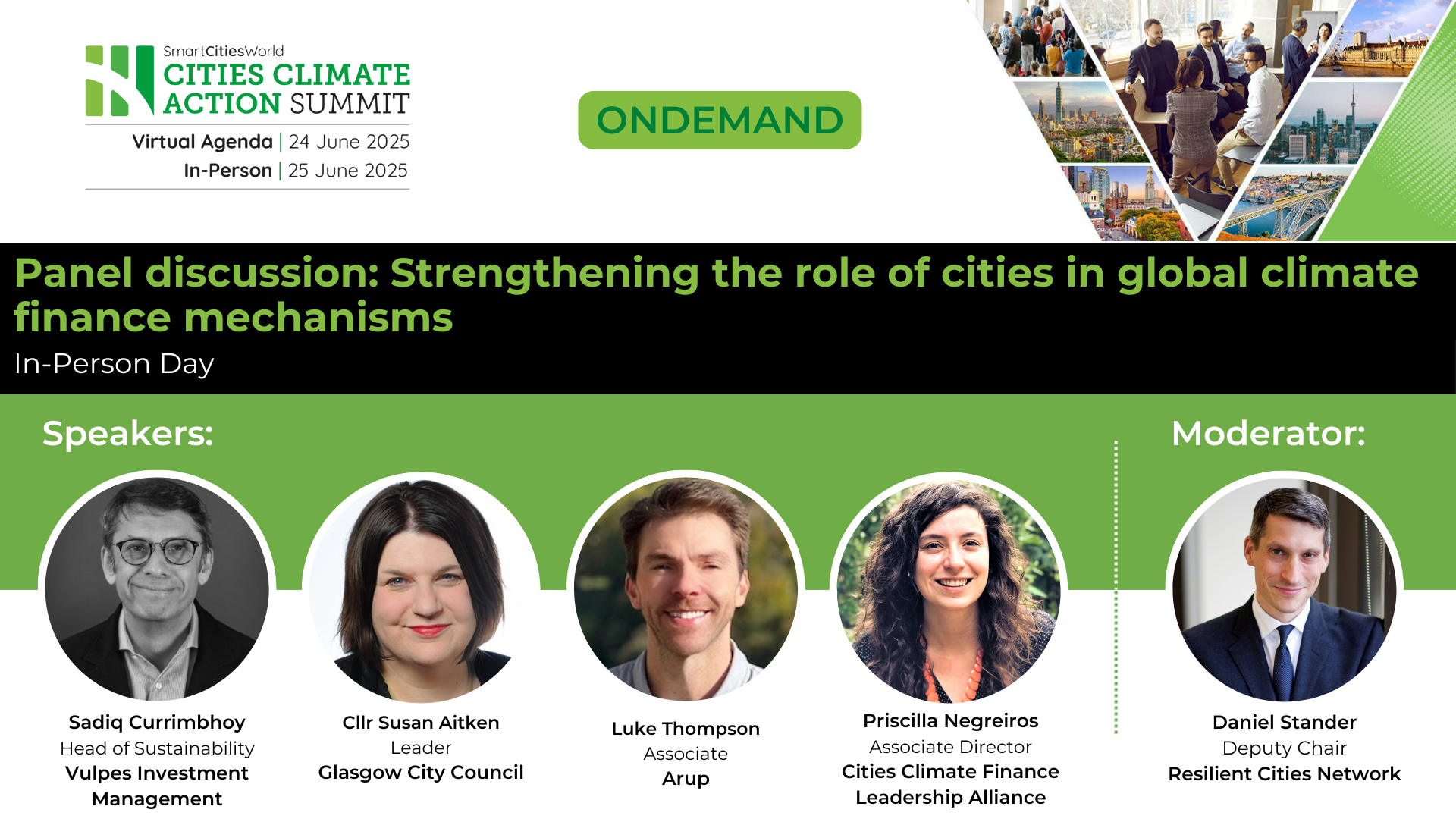 OnDemand Panel discussion: Strengthening the role of cities in global climate finance mechanisms