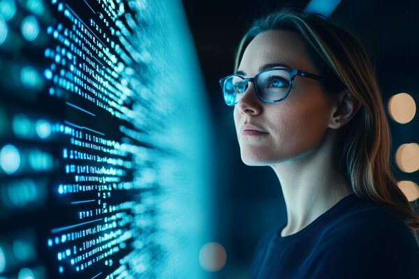 person looking at data smart cities Adobe person looking at data smart cities Adobe