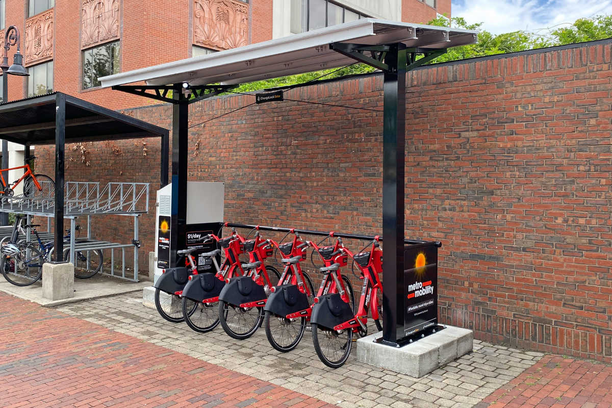 City of Somerville MA solar e bike station