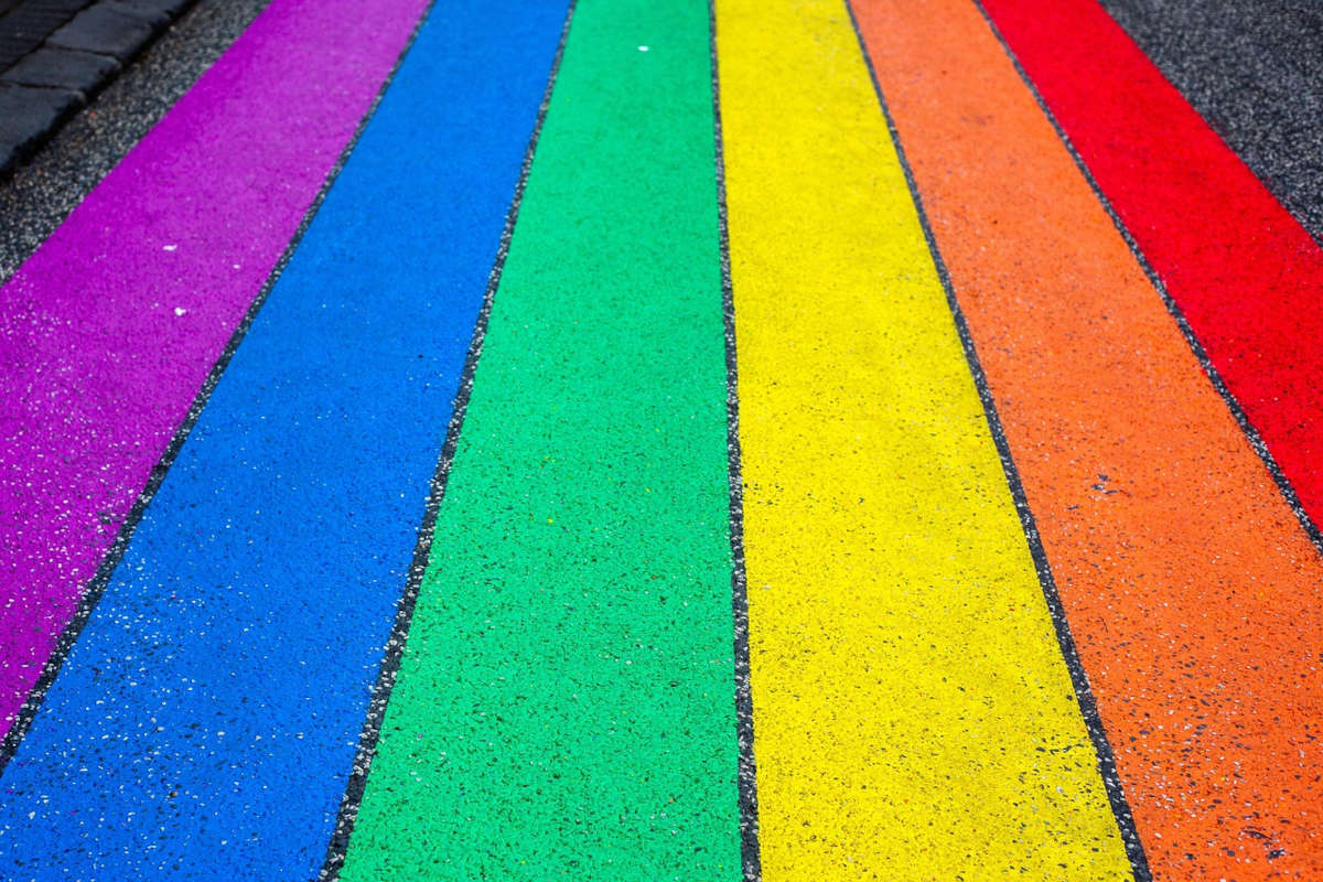 Rainbow paving representing LGBTQ+ rights Rainbow paving representing LGBTQ+ rights