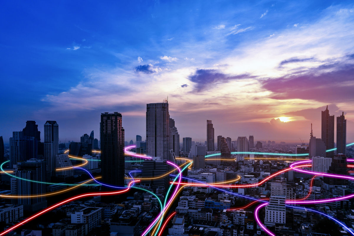 City data network concept adobe