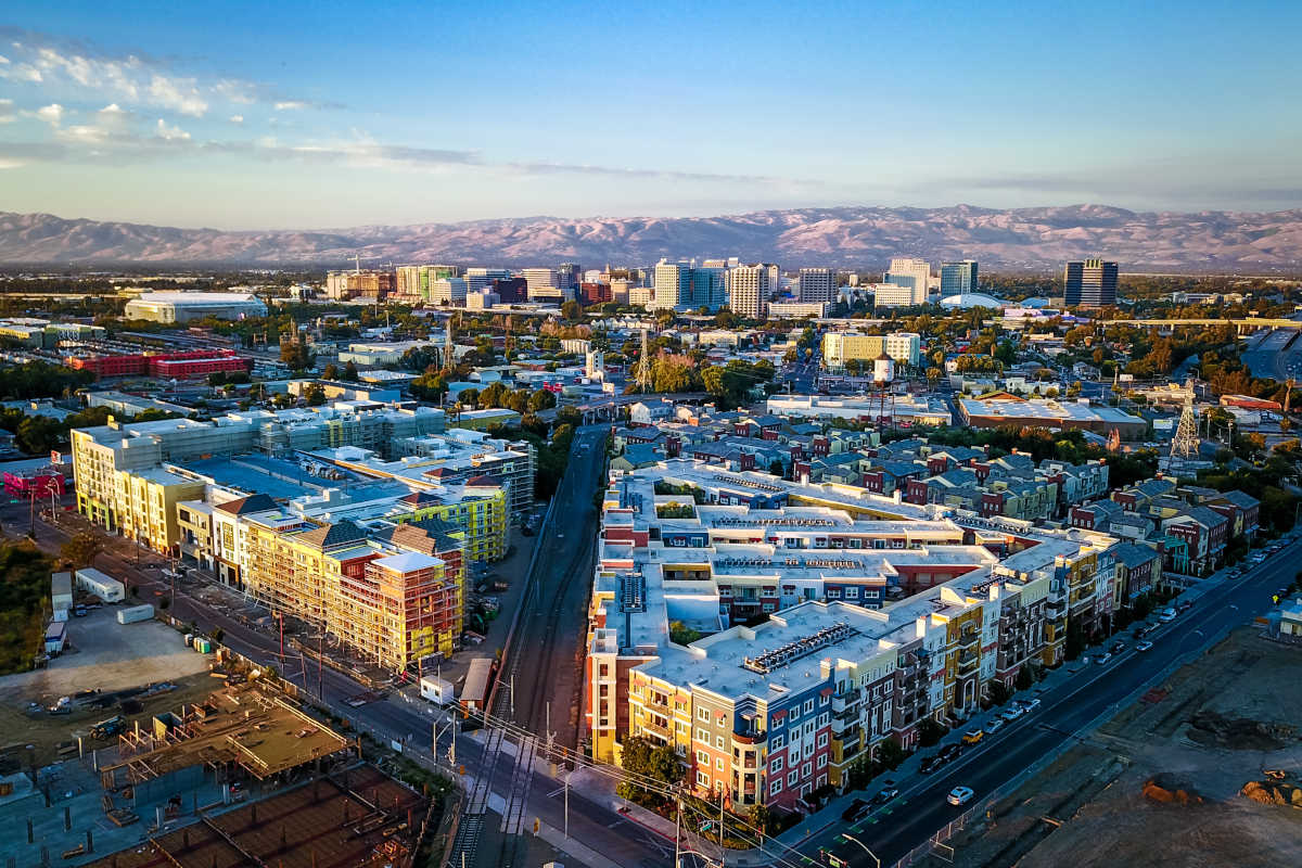 San Jose downtown at sunset