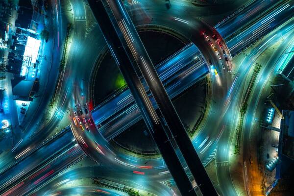 coloured road aerial smart cities Adobe