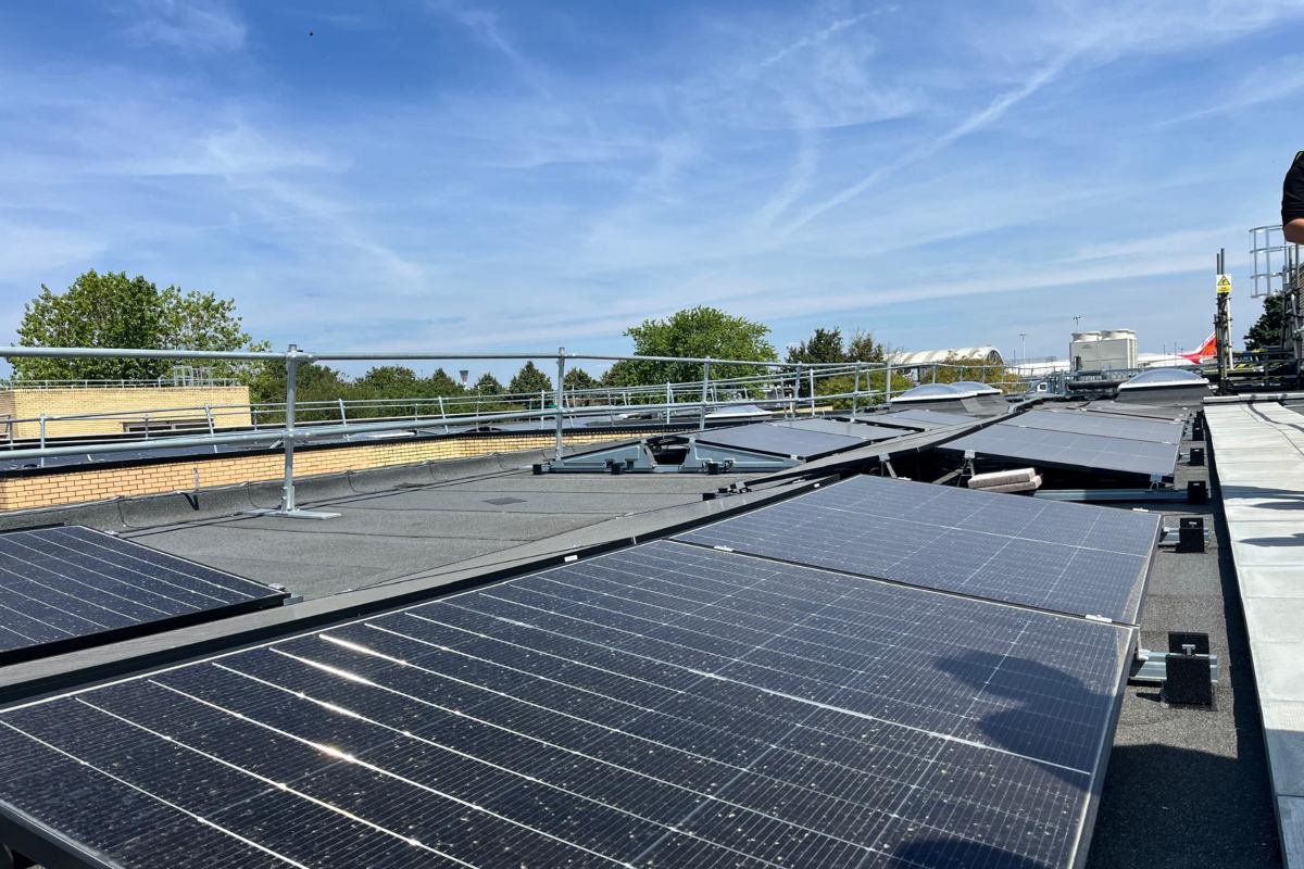 Solar panels installed at Heathrow Airport facility