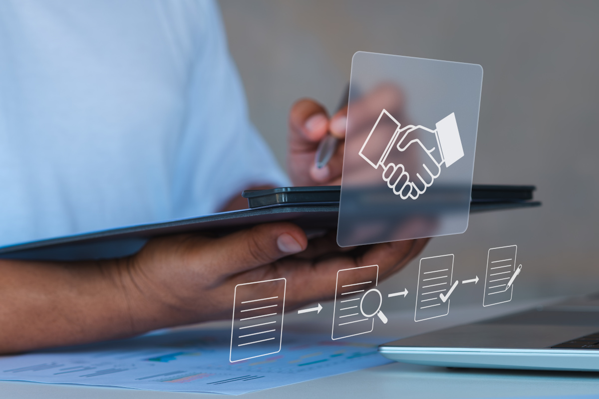 Procurement process and agreement concept image Procurement process and agreement concept image